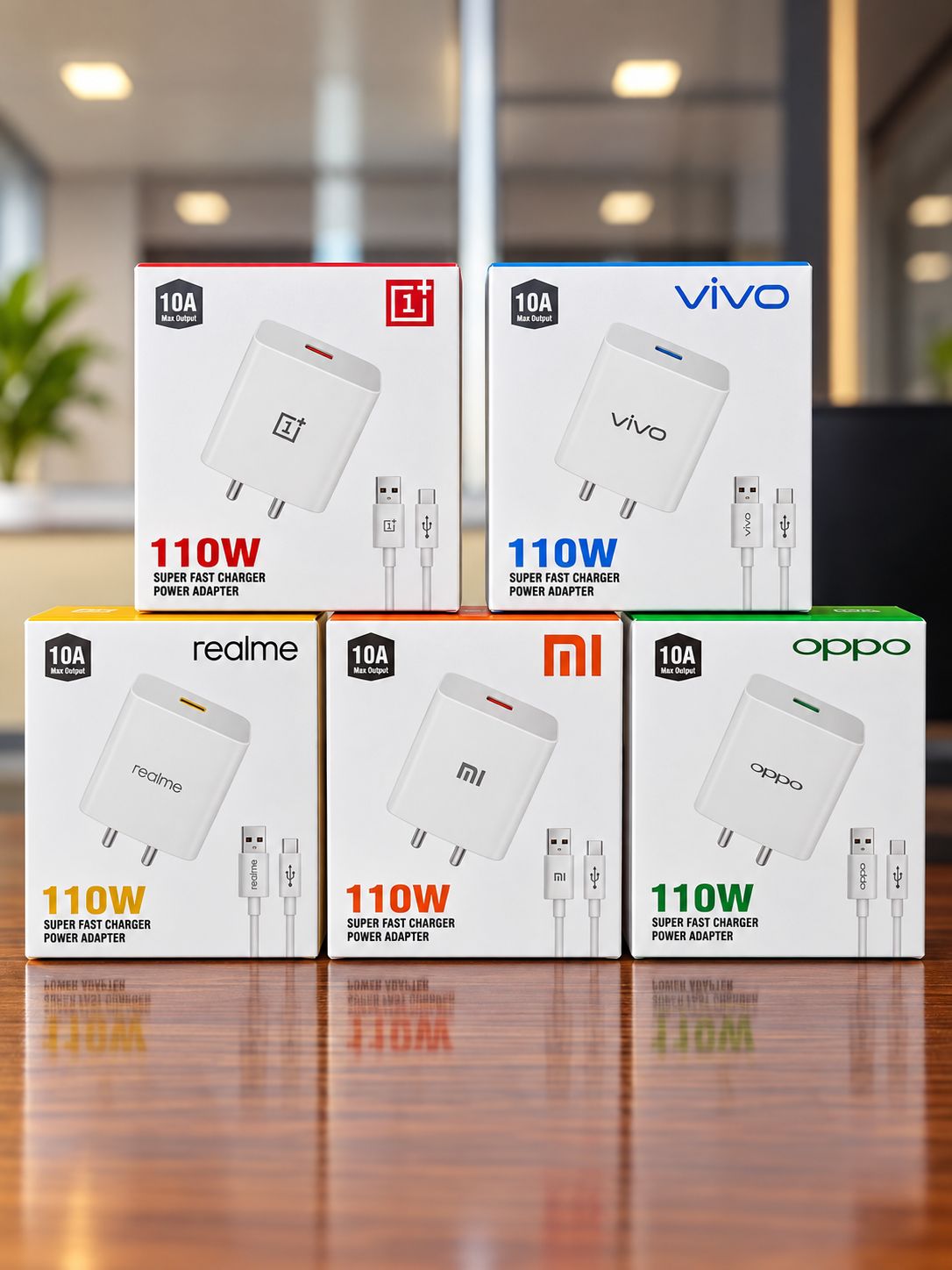 110W SUPER FAST CHARGE POWER ADAPTER WITH V8 CABEL
